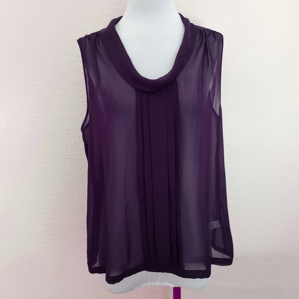 Purple sleeveless chiffon top